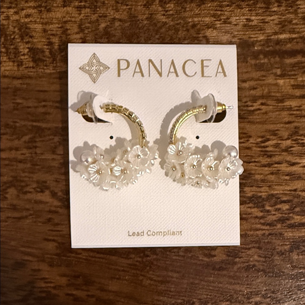 Panache Gold and White Floral Earrings